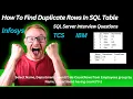 SQL Interview Question Delete Duplicate Rows But Keep One SQL Interview Questions Answers SQL