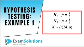 Hypothesis Testing Binomial Distribution proportion - Example 1 ExamSolutions