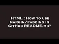 HTML How to use in GitHub README md