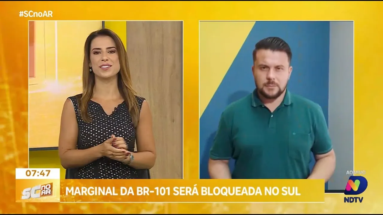 Alerta para motoristas: marginal da BR-101 na Região Sul será bloqueada para obras