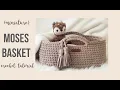 Crochet Tutorial - Mini Moses Basket with Wooden Base waistcoat stitch