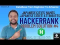 Japanese Cities Names Hackerrank Solution Japanese Cities Attributes Hackerrank Solution