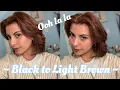 HOW I DYE MY HAIR LIGHT GOLDEN BROWN BLACK TO LIGHT BROWN HAIR