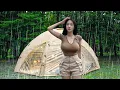 Download Lagu ☔Heavy Rain Camp with Luxury Inflatable Tent..and Swimming Pool?!😱