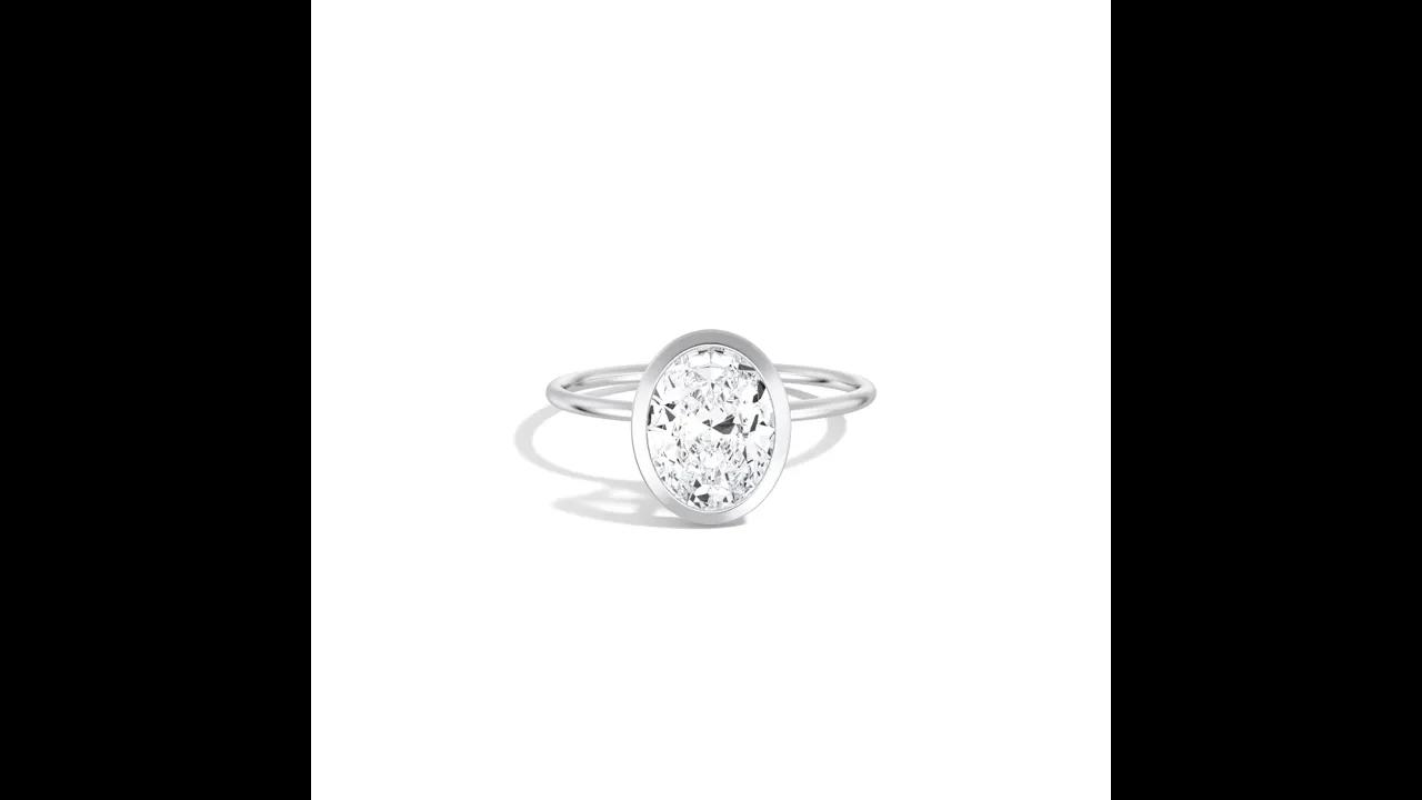 Sophia丨2CT Oval Cut Lab-Grown Diamond Bezel Engagement Ring in 14K Gold/Platinum