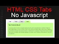 How to create Tabs menu using HTML and CSS HTML tabs no javascript css3 tabs menu