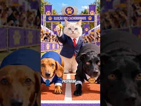 Eleição dos Cachorrinhos: Corrida #humor #cachorro #gato
