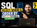 Writing SQL Queries SELECT WHERE ORDER BY MySQL Tutorial for Beginners Day 7