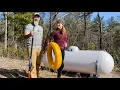 Installing Propane Tank - 500 gallon Propane tank and Poly gas line