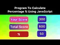 Program To Calculate Percentage in JavaScript Percentage in JavaScript