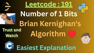 Brian Kernighan s Algo Leetcode 191 Number of 1 Bits Brute Better Optimal
