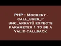 PHP Mockery - call