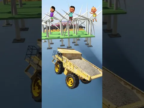 Susanti, Fizi, Upin Trying To Jump High To Pass The Dark Sea #ytshorts #gta #upinipin