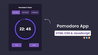 Pomodoro App using HTML CSS Javascript Pomodoro App using Javascript Code With Harsh