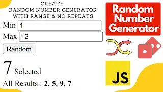 Random Number Generator Using JavaScript With Range No Repeats Random Number Generator Program