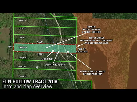 Map Overview 5 Acres on Bull Shoals Lake of Owner Financed Land for Sale EH09 #landforsale #buyland