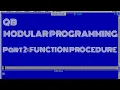 QBASIC FUNCTION Modular Program Part 2