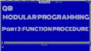 QBASIC FUNCTION Modular Program Part 2