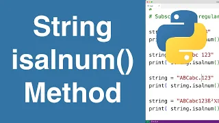 String isalnum Method Python Tutorial