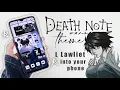 how to make your phone aesthetic anime version - death note theme L lawliet theme