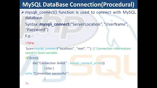 19 PHP MySQL MySQL Database Connection in PHP