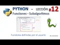 PYTHON - Leccion 12 Funciones