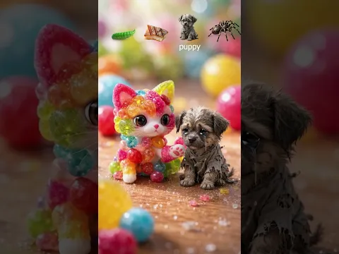 Cute candy kitten 😻🍬🍭 Satisfying ASMR #viral #funny #trendingshortsvideo