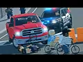 Criminal RUNS from Police into BICYCLE RACE