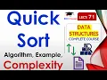 L71 Quick Sort Algorithm Example Complexity Data Structures Lectures in Hindi