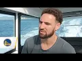 Klay Thompson Takes a Boat Ride to Warriors Practice