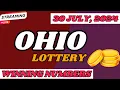 Ohio Midday Lottery Results For - 30 Jul 2024