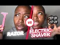 Electric Shaver VS Traditional Razor bald head for women