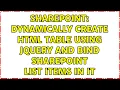 Sharepoint dynamically create html table using jquery and bind sharepoint list items in it