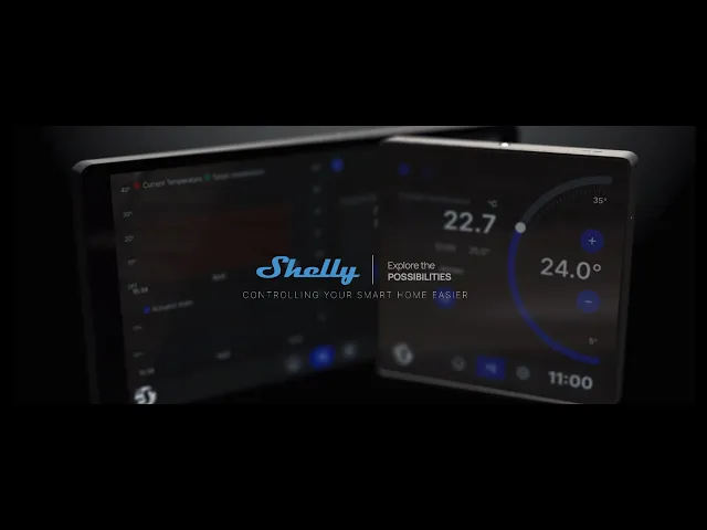 Пулт за управление със Smart реле 1х On/Off 5A изисква неутрала черен Shelly Wall Display X2i - 072766, SHELLY