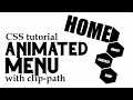 CSS Clip Path Animation Hover Effect Honeycomb Menu Buttons Tutorial