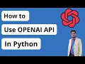 How to use OPENAI Api in Python ChatGPT Api python chat gpt aip example