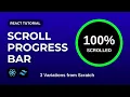 Build 3 Scroll Progress Indicators in React Tailwind CSS No Libraries