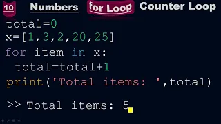 Counter for loop to count the items of the list - Python by
