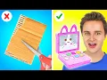 Lagu UNBELIEVABLE SCHOOL HACKS WITH CARDBOARD! (Genius DIYs Every Student Needs!) by 123 GO!