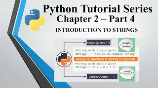 Python Tutorial Series Chapter 2 Part 4 - INTRODUCTION TO STRINGS