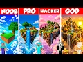 SkyBlock Island Build Battle Challenge - Noob vs Pro vs Hacker vs God