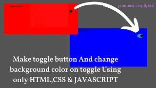 How to Create Toggle Switch by using HTML and CSS Change Background on Toggle using JAVASCRIPT