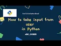 V21 input function in python how to take input from user in python