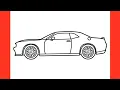 How to draw a Dodge Challenger easy Drawing dodge challenger hellcat car step by step