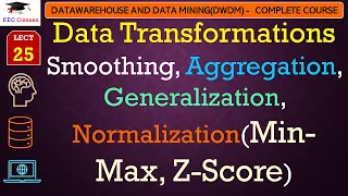 L25 Data Transformations Smoothing Aggregation Generalization Normalization Min-Max Z-Score