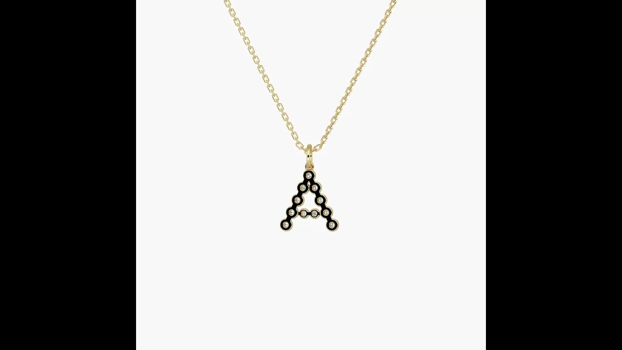 Letter A Initial Necklace Bubble Pendant