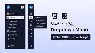 Create A Sidebar with Dropdown Menu in HTML CSS JavaScript Step-by-Step Tutorial