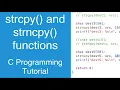 strcpy and strncpy functions C Programming Tutorial