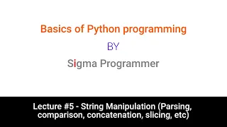 Lecture - Python