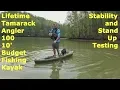 Lifetime Tamarack Angler 100 Fishing Kayak - Stability Stand Up Test